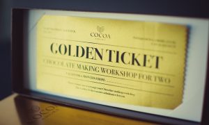 Golden Ticket for a Chocolate Workshop at Cocoa Amore